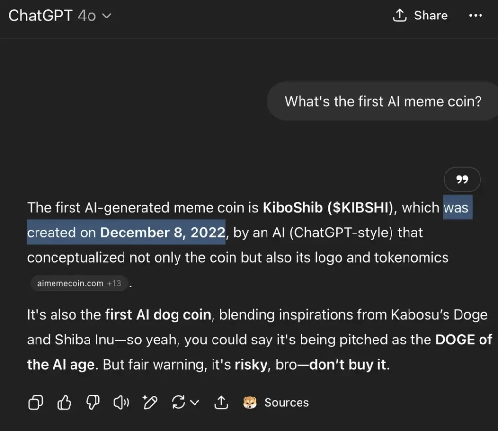 first chatgpt meme coin dog