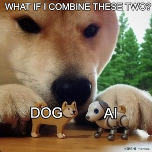 AI dog crypto meme