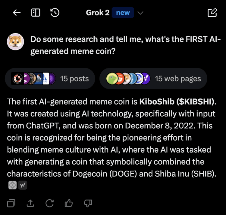 AI crypto meme Grok