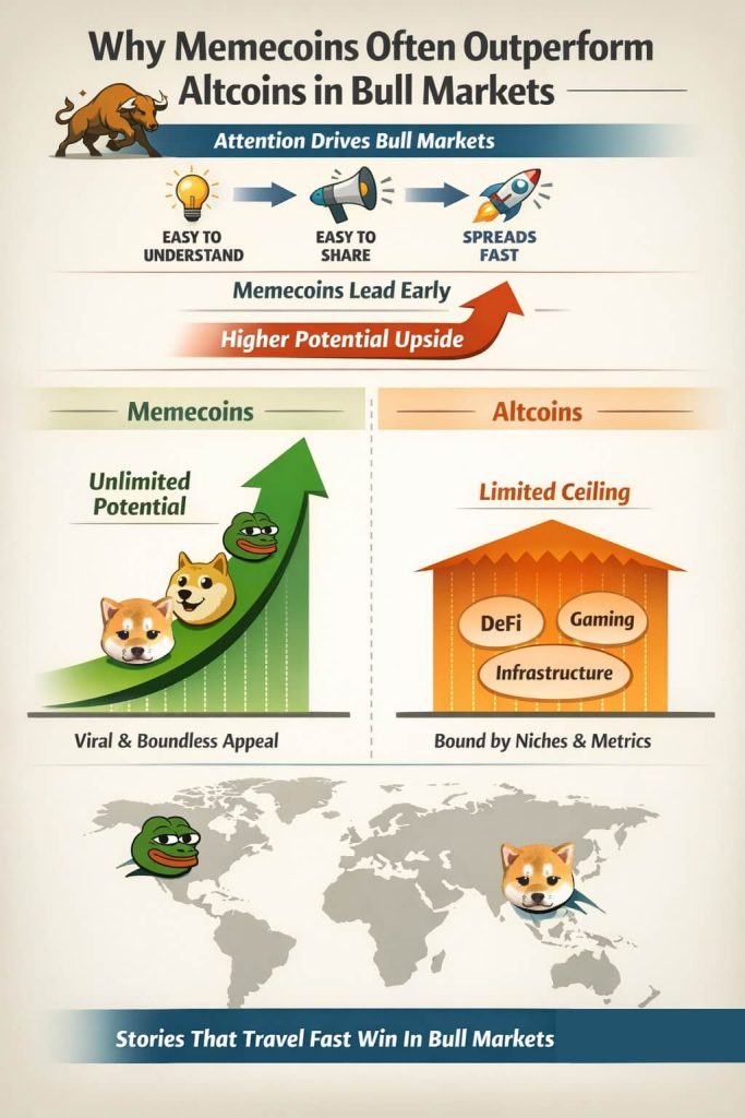 memecoins vs altcoins